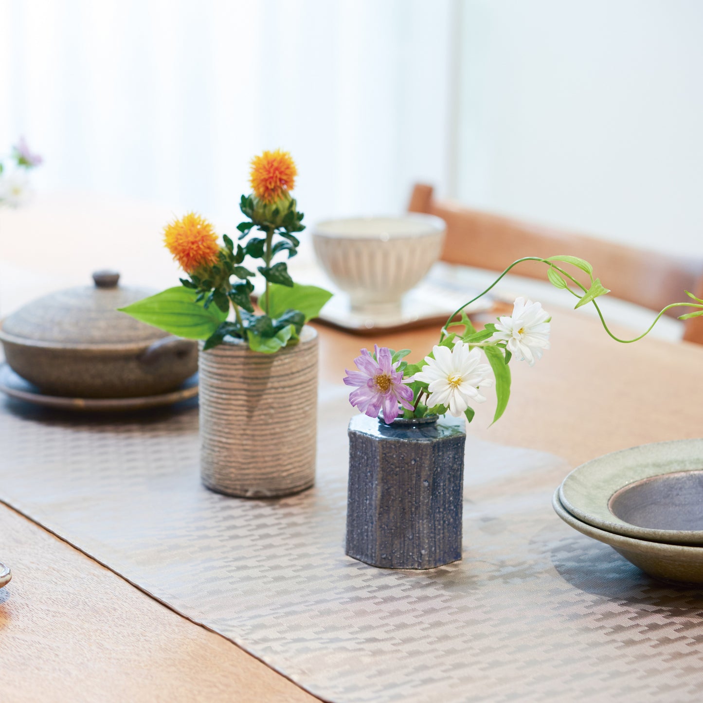 青釉白刷毛 角瓶 ミニ花入
