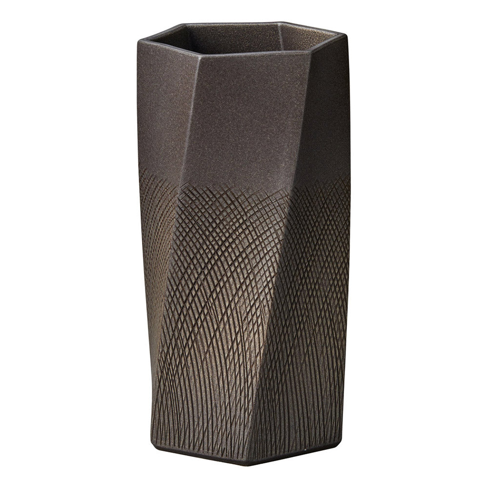 櫛目ひねり 六角 黒 傘立