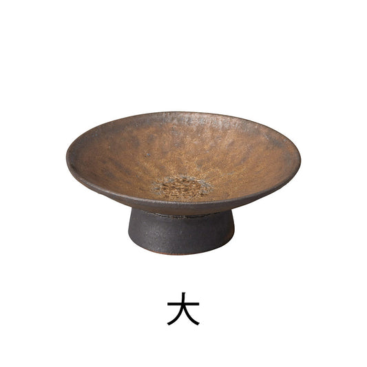 鉄彩 高台鉢 大