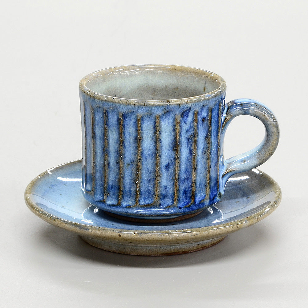 青萩彫 コーヒー碗皿