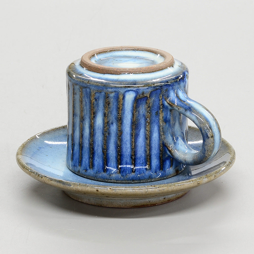 青萩彫 コーヒー碗皿