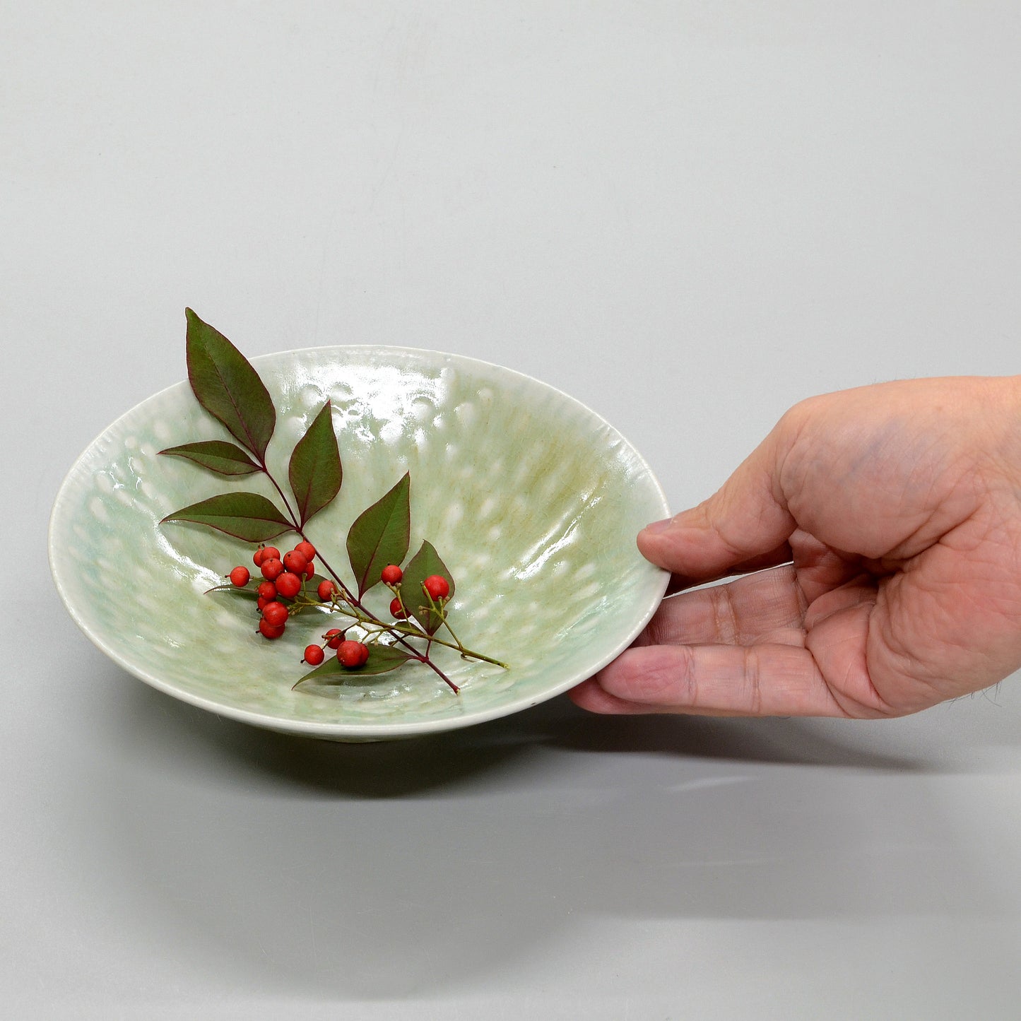 網目青磁 丸鉢