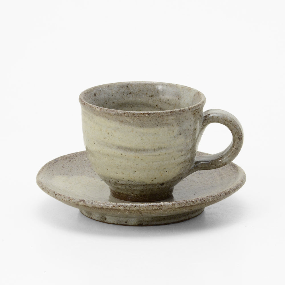 灰刷毛 丸 コーヒー碗皿