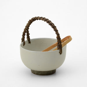 粉引 アイスペール (トング付)
