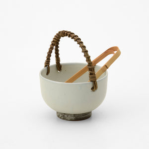 粉引 アイスペール (トング付)
