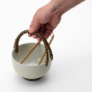 粉引 アイスペール (トング付)